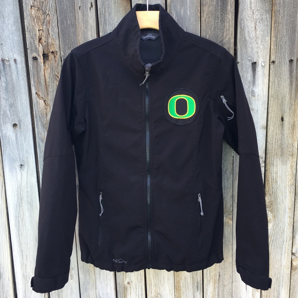 Eddie Bauer Oregon Ducks Soft Shell Coat Polyester Black M